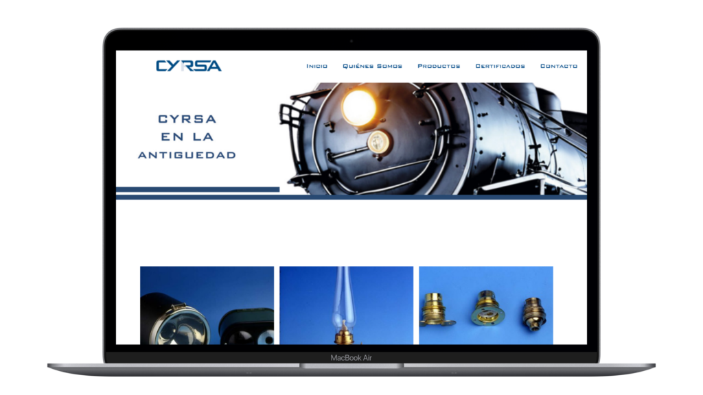sección página web de industrias cyrsa