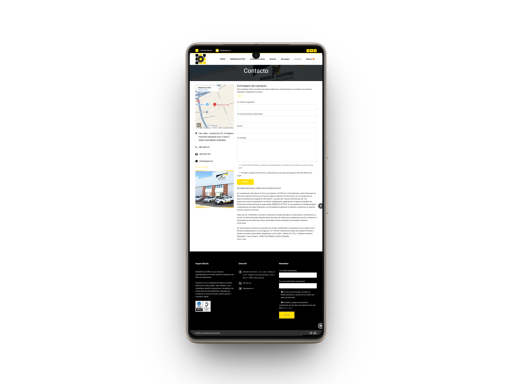 Diseño Web Angser Electric Responsive
