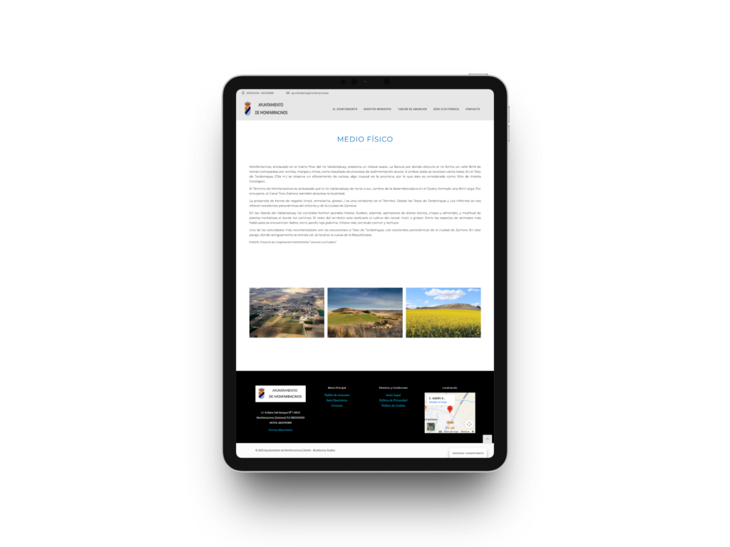 Web responsive Ayuntamiento de Monfarracinos