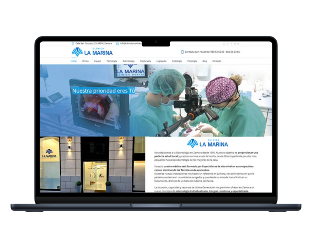 Diseño Web Clínica La Marina portátil