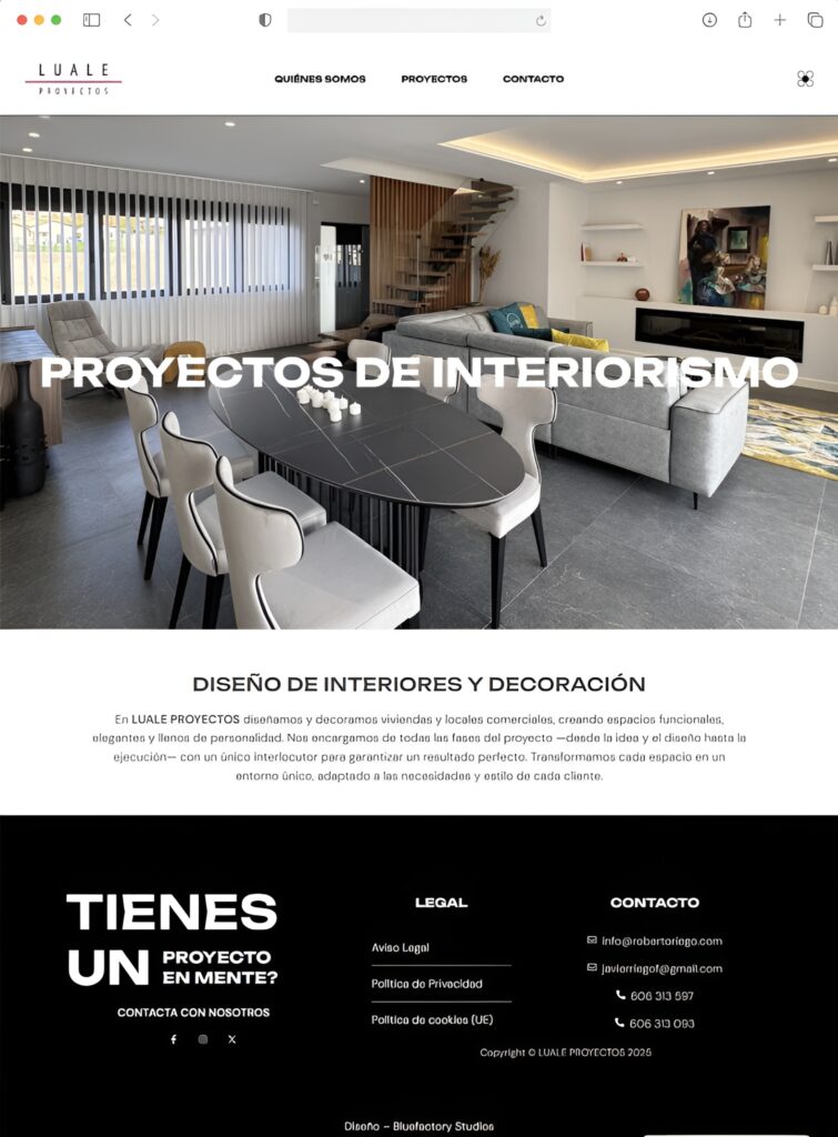 Diseño Web para Luale Proyectos
