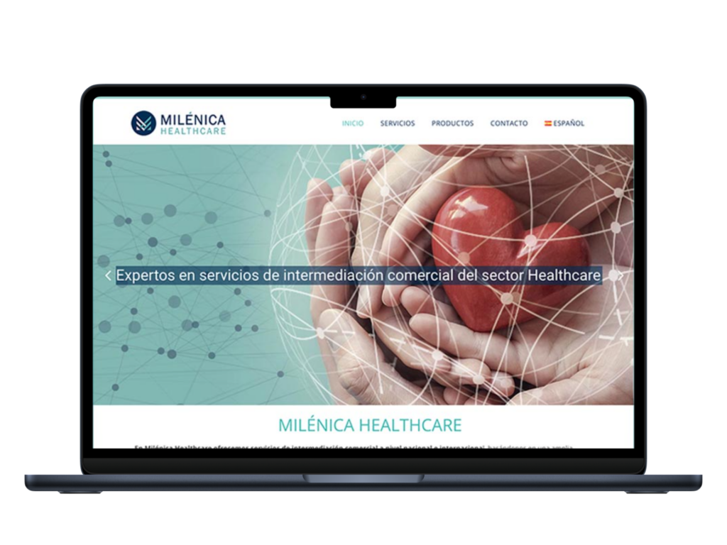 Diseño Web Milénica Healthcare portátil