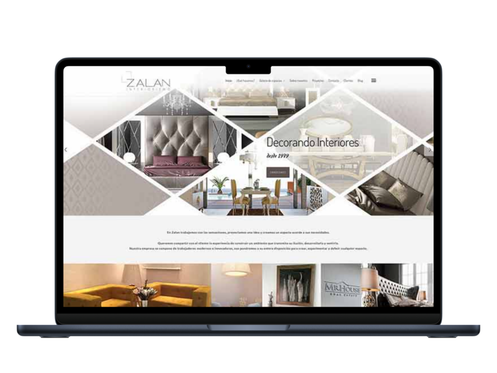 Diseño Web Zalan Interiorismo portátil