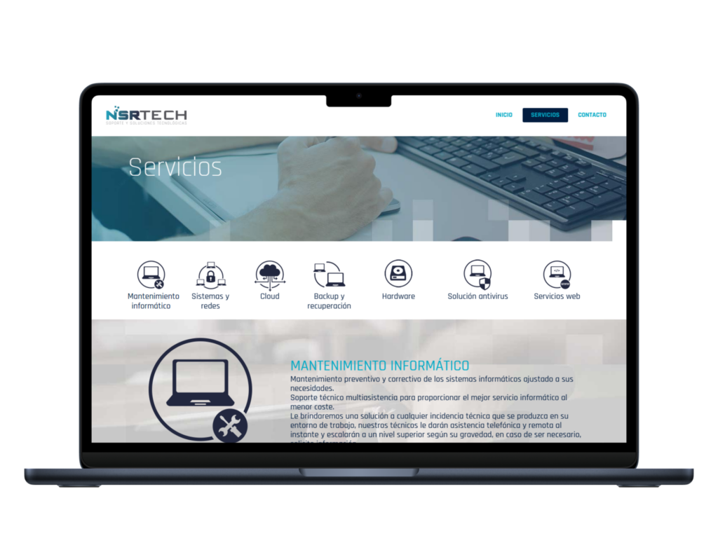 Web corporativa NSR TECH portatil