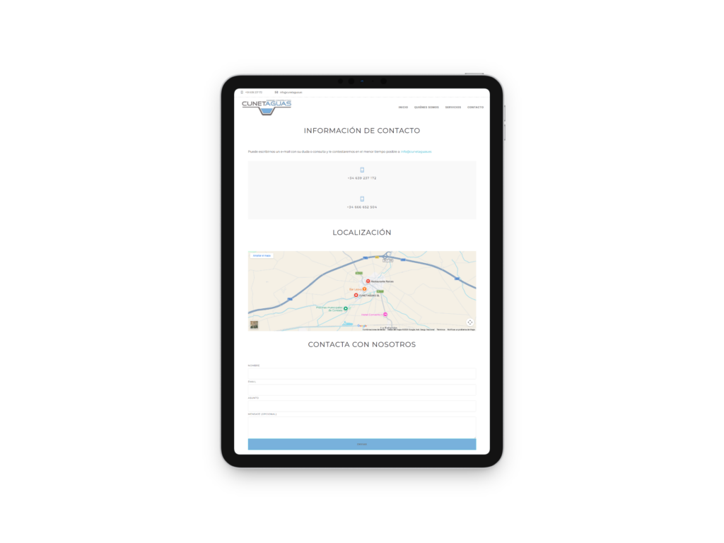 Web responsive Cunetaguas
