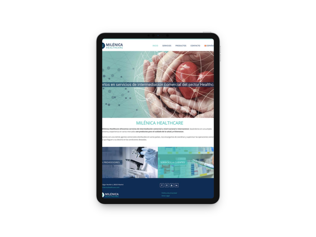 Diseño Web Milénica Healthcare responsive